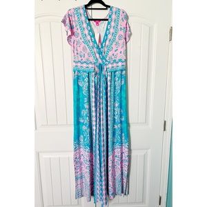Lilly Pulitzer Esmarella Maxi Dress in Turquoise Teal
